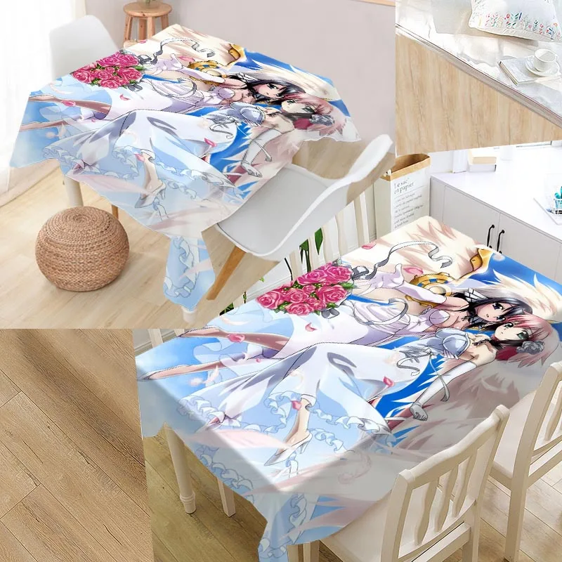 

Custom Sora no Otoshimono Table Cloth Oxford Rectangular Waterproof Oilproof Table Cover Wedding Tablecloth #QAZ98K