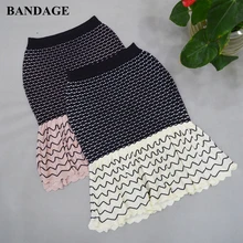 Повязку; цвет желтый, розовый; Летняя обувь в мозаичном стиле; мини-юбка-годе облегающее Для женщин стиль Повседневное офисные Высокая талия юбка-перевязка из вискозы HL