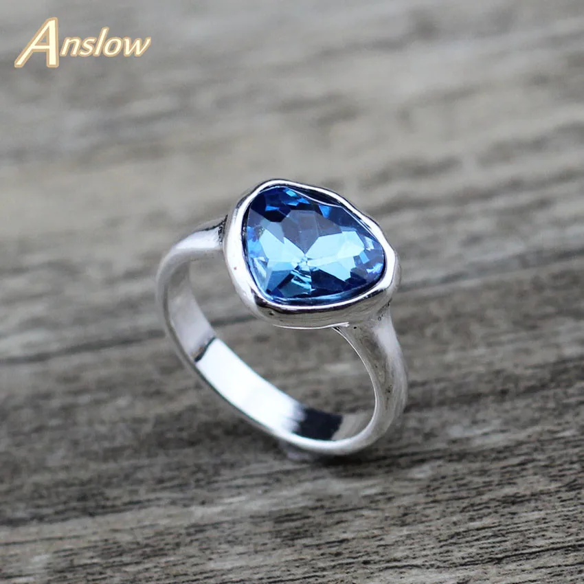 

Anslow Wholesale Fashion Jewelry Bijoux Charms Heart Crystal Couple Love Wedding Ring For Women Female Engagement Gift LOW0007AR