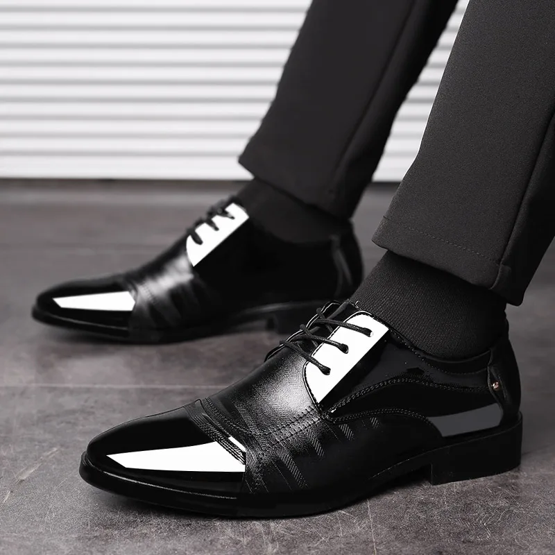 Новые Мужские модельные туфли черные итальянские модные деловые туфли-оксфорды Элегантные Формальные Свадебные туфли Мужская офисная обувь
