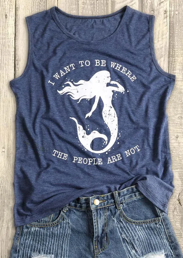 

mermaid top women festival tanks print womens clothing plus size clothes for girls cotton casual 2019 mama cartoon harajuku