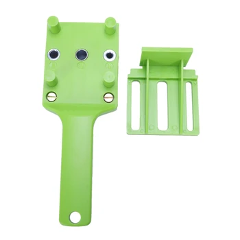 

Pocket Hole Jig Handheld Dowel Jig Abs Plastic Woodworking Jig For 6 8 10Mm Dowel Joints Drilling Guide Tools Green