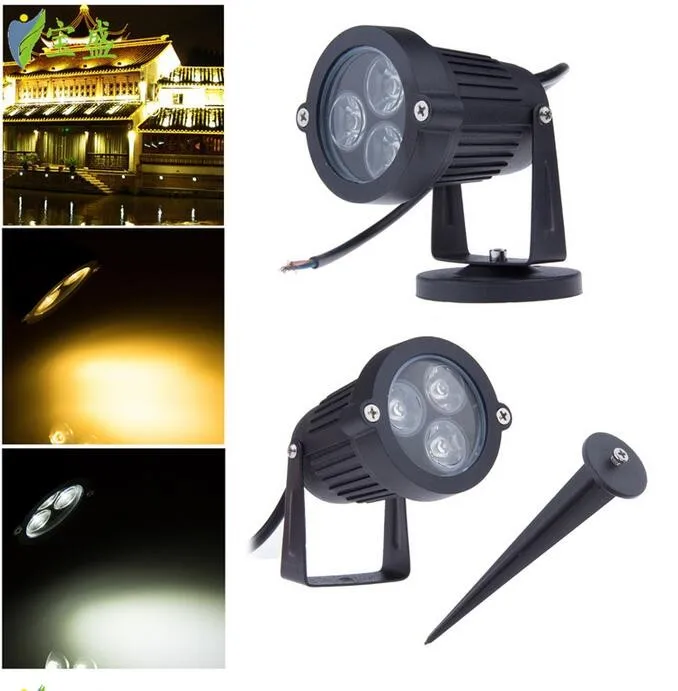 10 шт., водонепроницаемый, 9 Вт Светодиодный светильник для газона, садовая лампа, Лампа для проектора, AC85-265V, DC12V, 3x, 3W, экологичный светильник, CE, RoHS