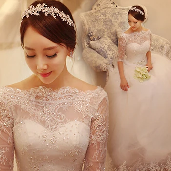 

2017 new stock plus size women pregnant bridal gown wedding dress lace organza ball gown sexy luxury elegant romantic 9928q