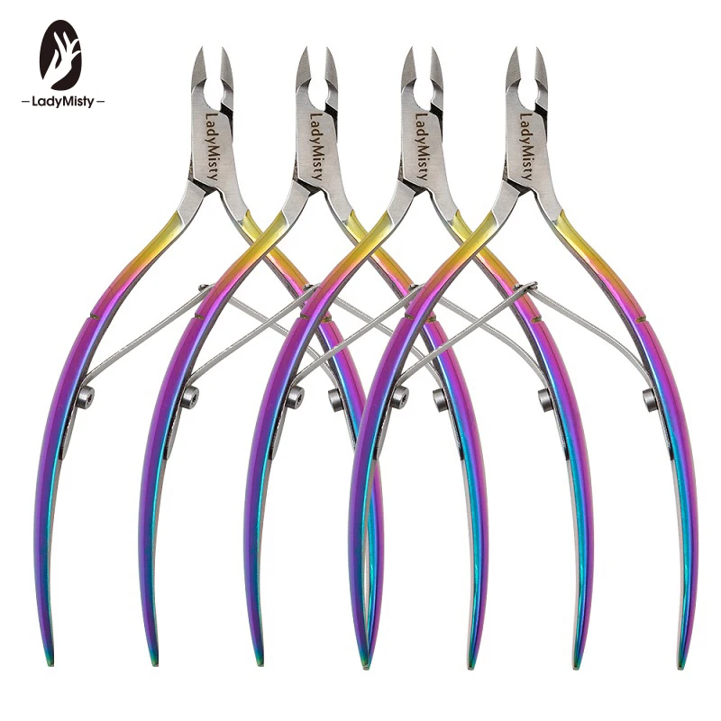 

Fingernail Toenail Nail Cuticle Nipper Rainbow Trimming Stainless Steel Nail Clipper Cutter Scissor Plier Dead Skin Remover