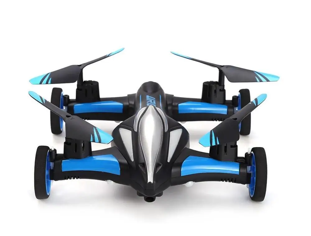 JJRC H23 RC Helicopter 2.4G RC Quadcopter Car Land Sky 2 in 1 UFO RTF Quadcopter 3D Flip One-key Return Headless Mode Drone Dron - Цвет: Blue and Black