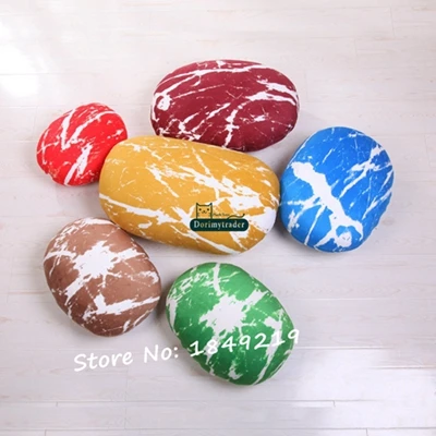 Pillow with Filling Dorimytrader, 6 шт., красочная креативная домашняя плюшевая подушка, имитация каменной формы, подушка, набор, мягкая игрушка с имитацией булыжника - Цвет: Pillow with Filling