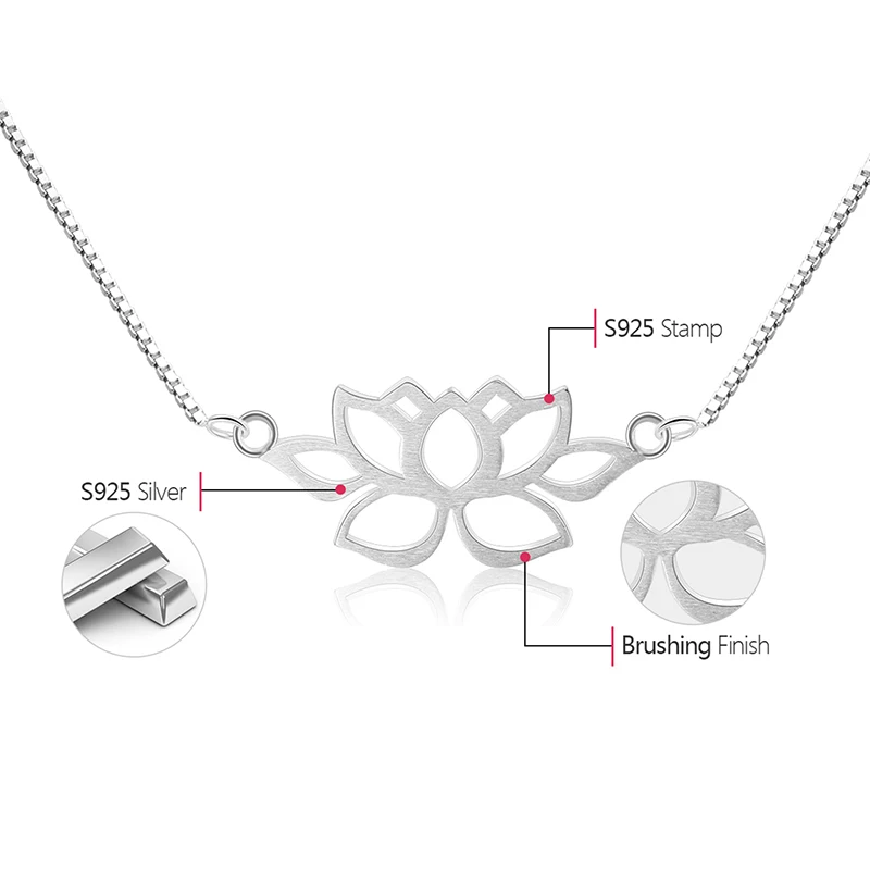 Lotus Fun Real 925 Sterling Silver Handmade Fine Jewelry Hollow Out Lotus Necklace with Pendant Acessorios for Women Collier - Image 5