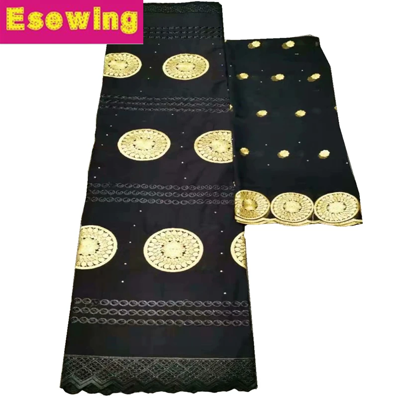 

Latest African Lace Fabric Black and Gold Swiss Voile Lace High Quality Emboridery French Cotton Lace with French Lace Fabric