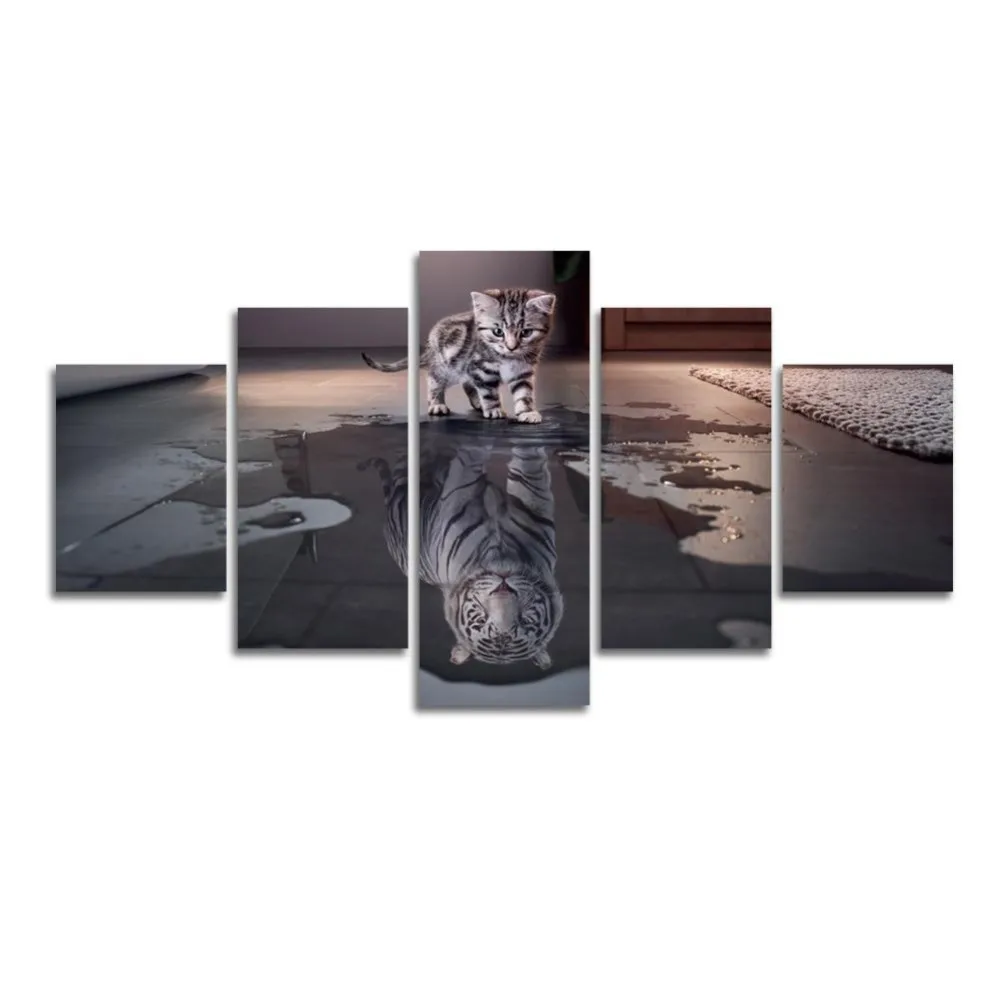 Full 3D Diy diamond painting 5pcs/set Square rhinestone cross stitch Mosaic Diamond embroidery Cat Tiger crafts Resin Needlew | Дом и сад