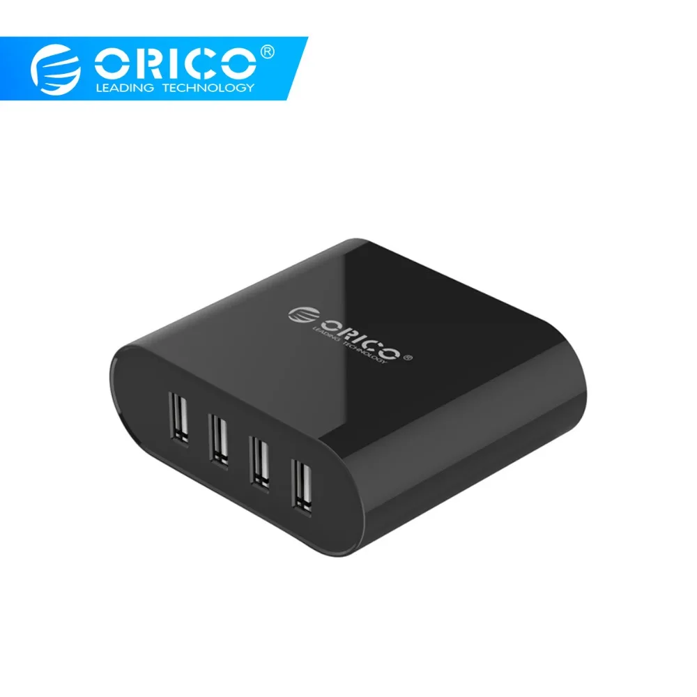 

ORICO DCH-4U 4 Ports Mini Smart Charger 5V2.4A *4 6A 30W Max Output for Samsung Galaxy S6 LG G4 Xiaomi EU Plug- Black/White