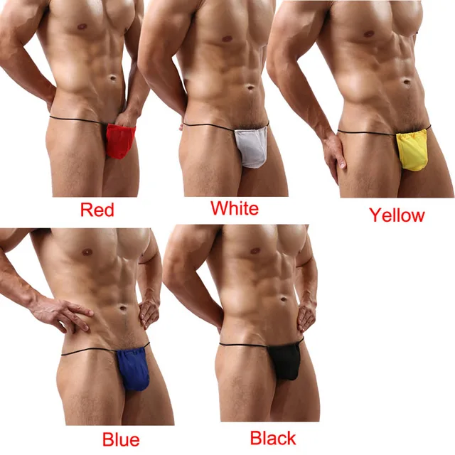 2017New Mens Strap Exotic Briefs Sexy G-String Tongs Intimates Solid Comfortable Bikini Underwear Bag Bulge Pouch Briefs T-back -