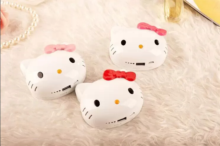 Hot Sale Cartoon cute cat charger power bank 12000MAh Hello cat kitty powerbank external Portable Battery for all phone