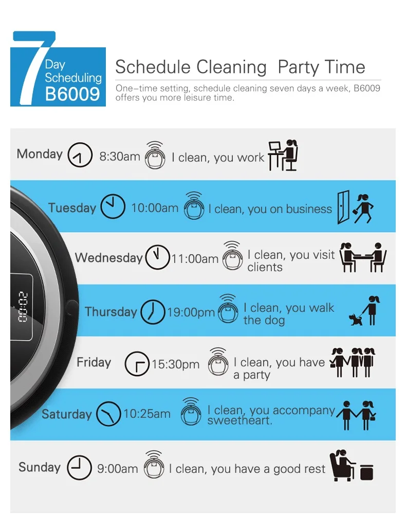 Смартфон Wifi приложение робот пылесос B6009, карта навигации, умная память, всасывание 3000 pa, двойная УФ лампа, влажная сухая швабра, aspirador