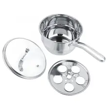 Двухслойная антипригарная утолщенная нержавеющая сталь Горячая емкость для молока Multifuncition пару яиц Мини судно с крышкой