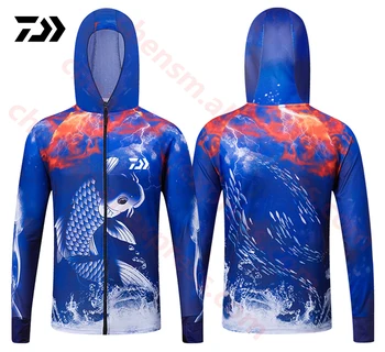 

Dawa Men Fishing Clothing Hooded Jacket Quick-Drying Coat Fishing Shirt For Hiking Cycling Fishing Clothes Pesca Outdoor Sports