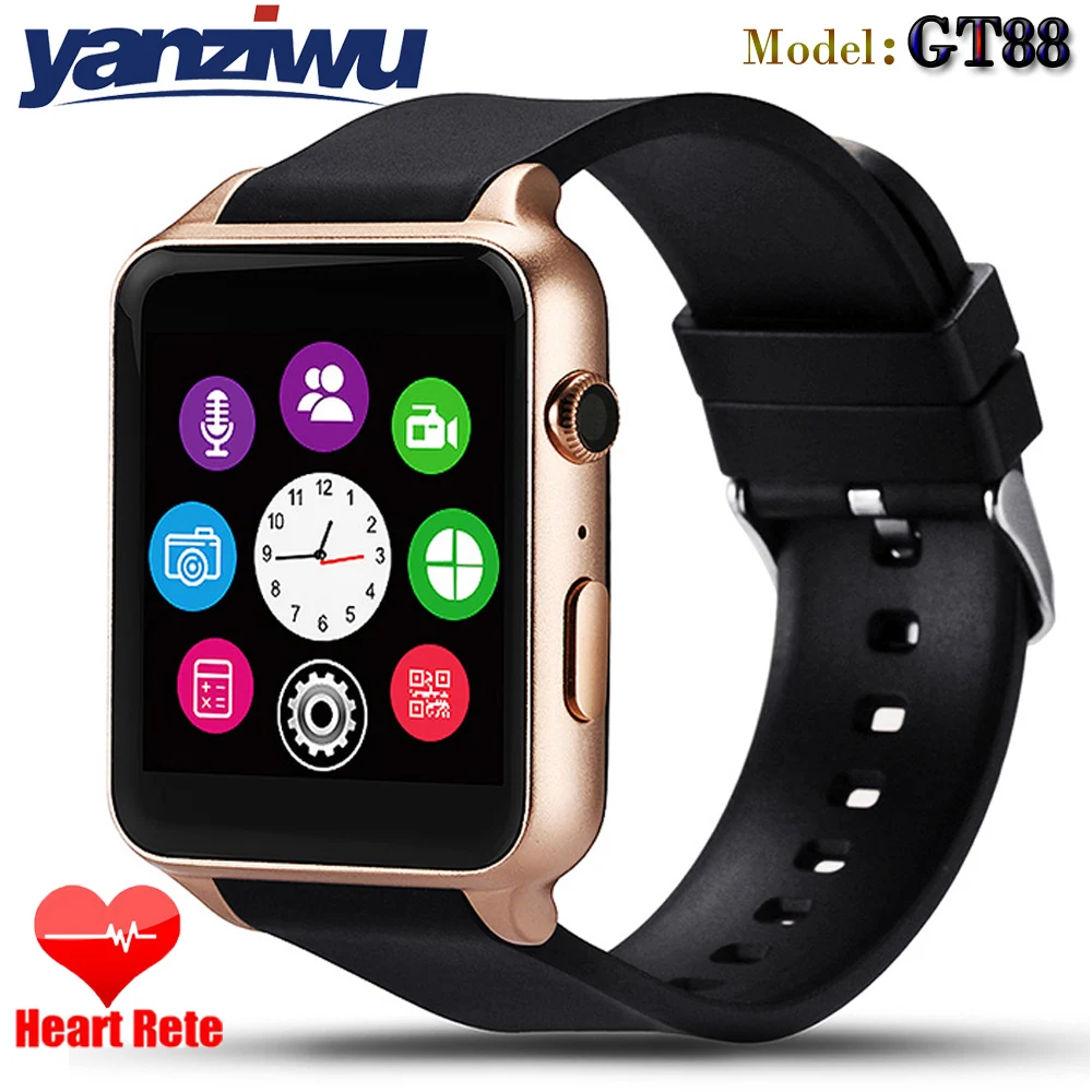YANZIWU Smart Watch GT88 Sports Watch for iphone Android Phone Heart