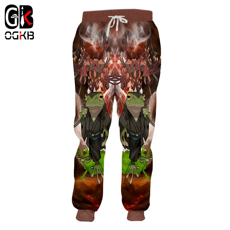 

OGKB Factory Quick Dry Polyester Apparel Fashion Design 3D Full Print Frog And Toad Sweatpants Unisex Streetwear Clothes