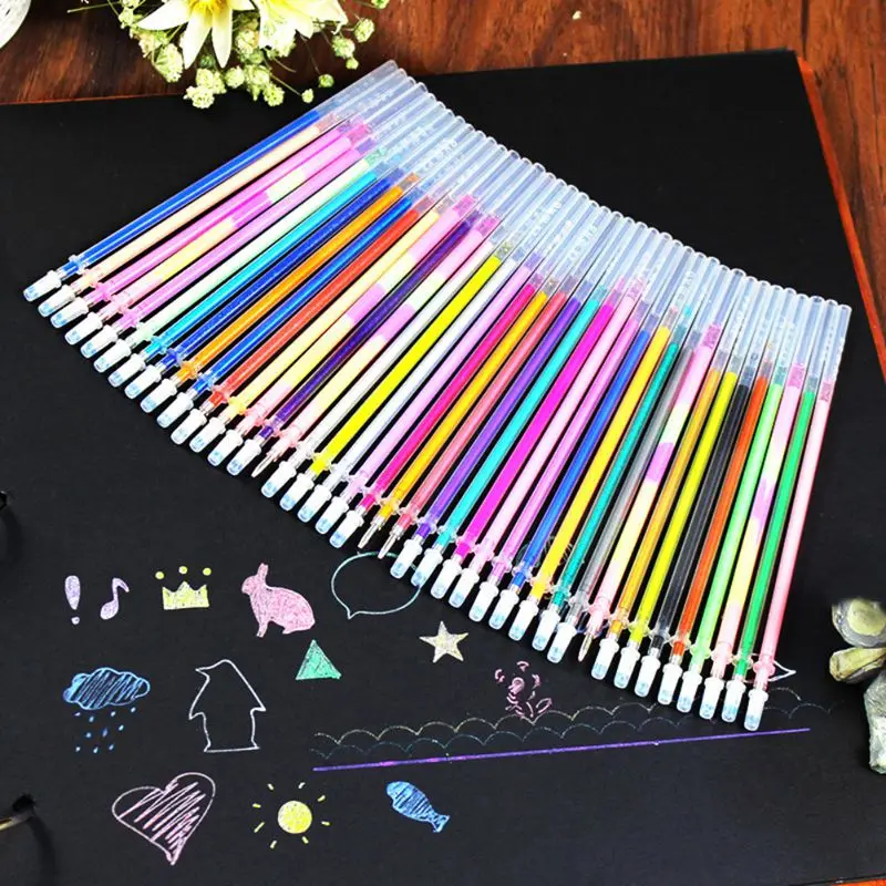 24/48pcs DIY Fluorescent Gel Office & School Home Decor Colorful Paintings Drawing Pen Party Brushes Refills Watercolor Refills 24/48pcs DIY Fluorescent Gel Office & School Home Decor Colorful Paintings Drawing Pen Party Brushes Refills Watercolor Refills