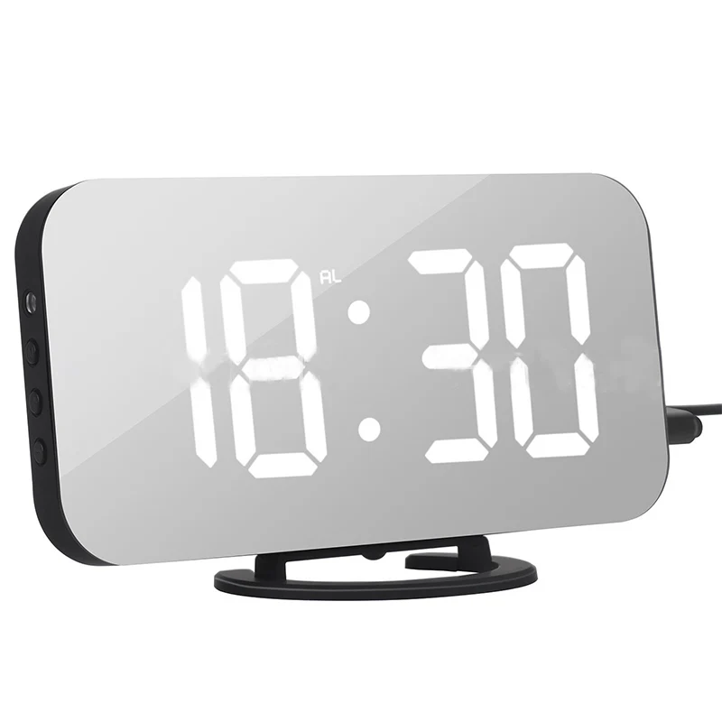 

Multifunction LED Mirror Alarm Clock Digital Snooze Display Time Nigh Table Desktop Alarm Clock Despertador Home Decoration