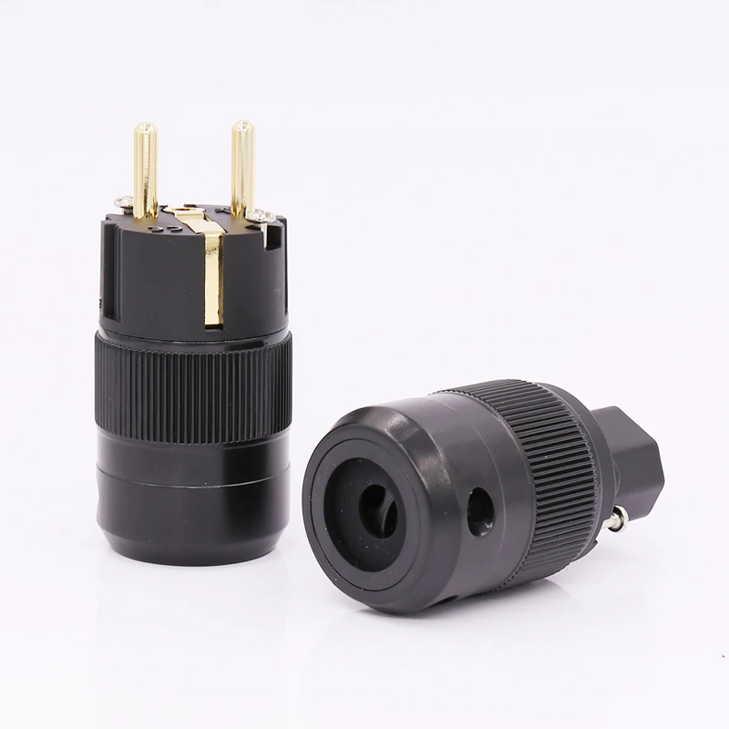 24k Gold plated EU version power plug IEC female