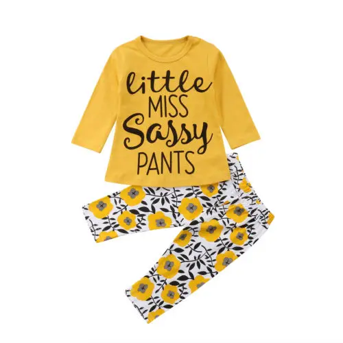  Newborn Infant Kid Baby Girl Boy Clothes Sets Long Sleeve Tops Long Pants 2Pcs Cute Outfits Set Bab