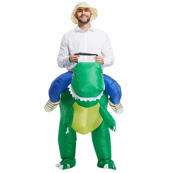 

High quality Hot Sell green Inflatable Dinosaur Costume Animal cosplay Costume Halloween Christmas Costume For Man Free Shipping