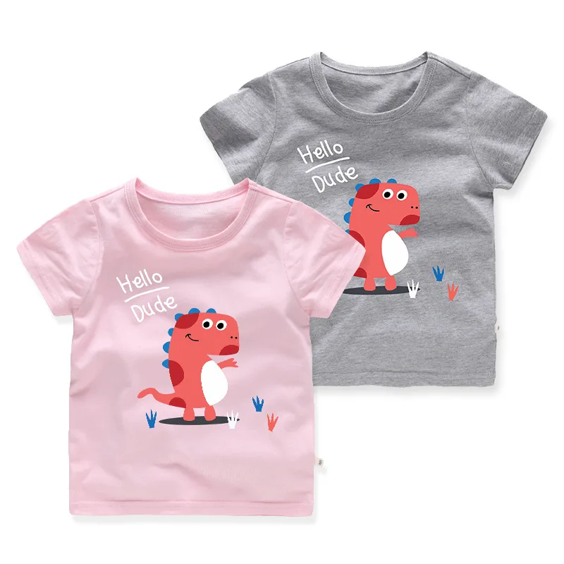 

Summer Fashion Cotton Dinosaur Boys Girls T-Shirts Children Kids Cartoon Print Tops Baby Child Tops Clothing Tee 2-9 Years