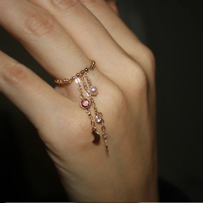 Женское кольцо 14k золото Пресноводный Жемчуг на палец обручальное ювелирное