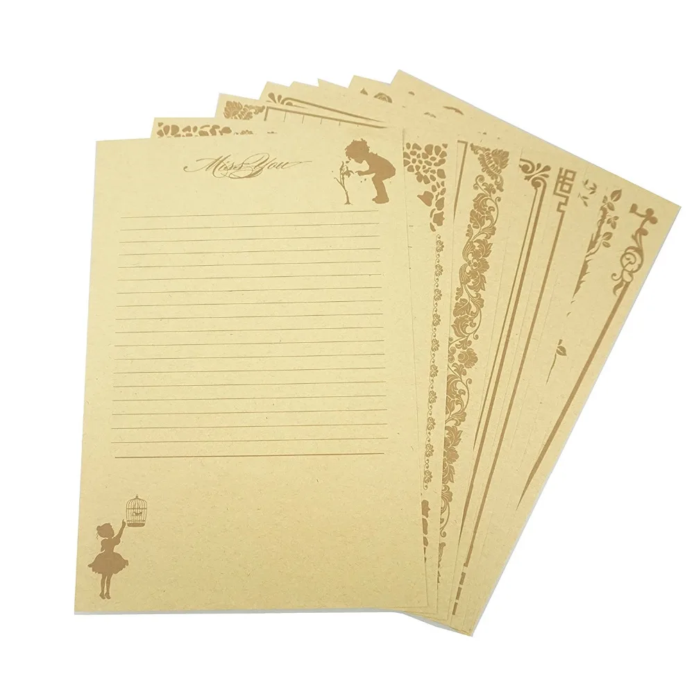 24Pcs Vintage Stationery Letter heads Retro Style Writing Paper Letters