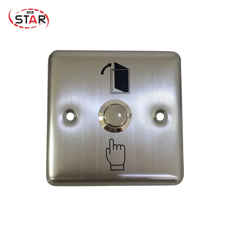 10 шт./лот высокого качества входной двери 86x86 мм металлический корпус кнопка выхода для Система контроля доступа