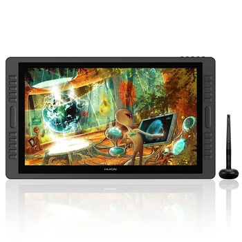 شراءHUION Kamvas Pro 22 2018 بطارية خالية القلم اللوحي رصد الميل دعم الرسومات قلم رسم شاشة عرض 8192 مستويات