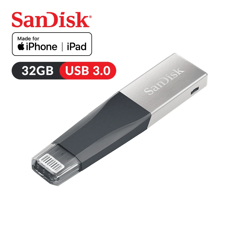 

SanDisk USB Flash Drive iXPand OTG Lightning Connector U Disk USB3.0 Stick 32GB Pen Drives MFi for iPhone & iPad SDIX40N