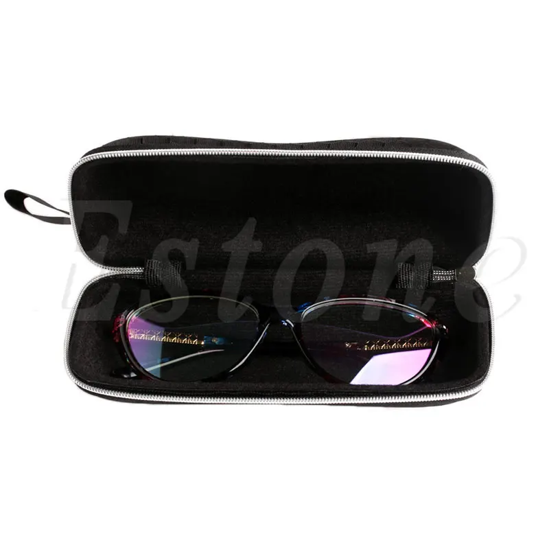 

Rectangle Grid Zipper Eye Glasses Case Hard Eyewear Box Sunglasses Case Colorful