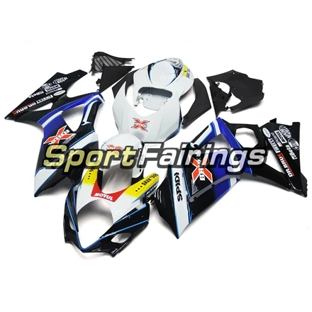 Обтекатели для Suzuki GSXR1000 GSXR-1000 K7 год 2007 2008 07 08 мотоциклетный обтекатель abs комплект кузов капот Цвет: белый, черный, голубой