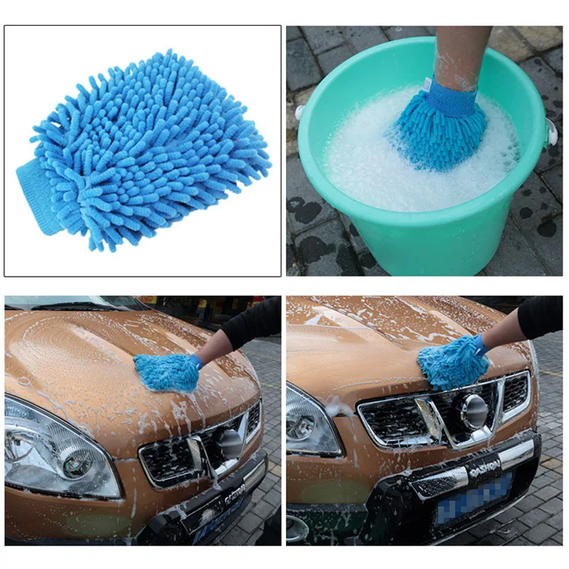 Новые многоразовые перчатки для мытья автомобиля мягкое полотенце из микрофибры