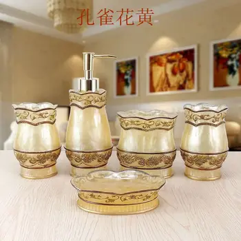

Fashion bathroom supplies resin bathroom set of five pieces wash set bathroom set bath tubs