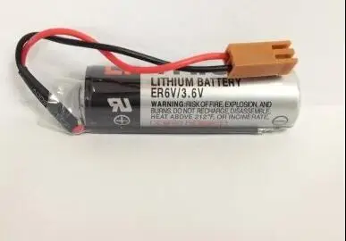5 шт./лот 100% оригинальный новый ER6V 3 6 V 2000mAh PLC аккумулятор с коричневой вилкой |