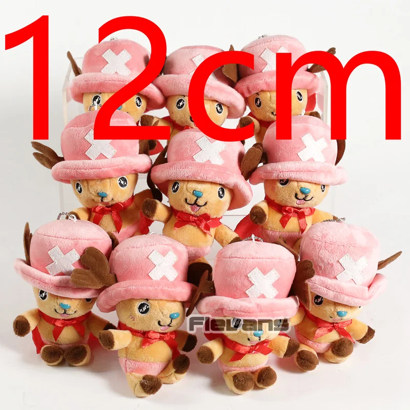 Аниме one piece Tony Chopper Подвески куклы плюшевые мягкие игрушки 10 шт./лот - Цвет: Красный