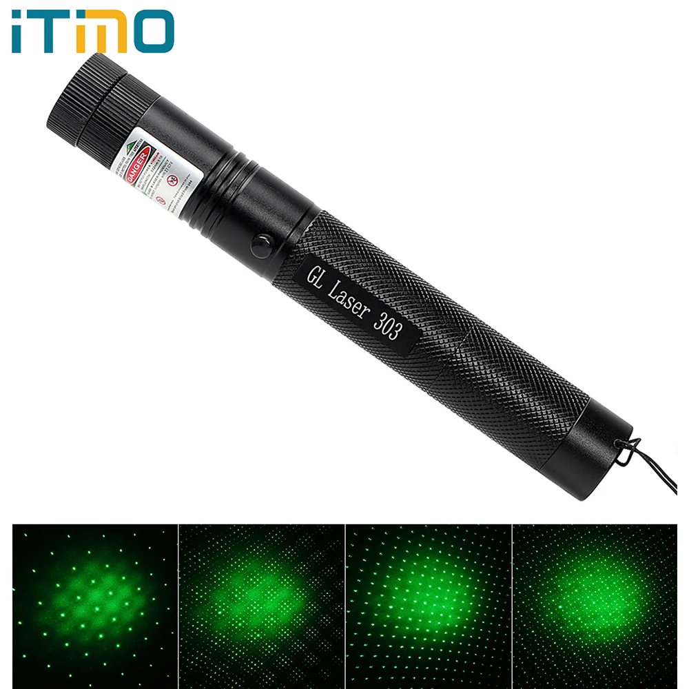ITimo лазерная указка голова сжигание матч Регулируемый 18650 5 МВт высокой мощности 303 лазерная ручка фонарик лазерный луч зеленая звездное