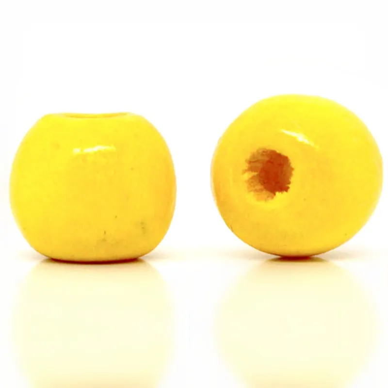 

DoreenBeads 200 Yellow Dyed Round Wood Spacer Beads 10x9mm (B11036), yiwu