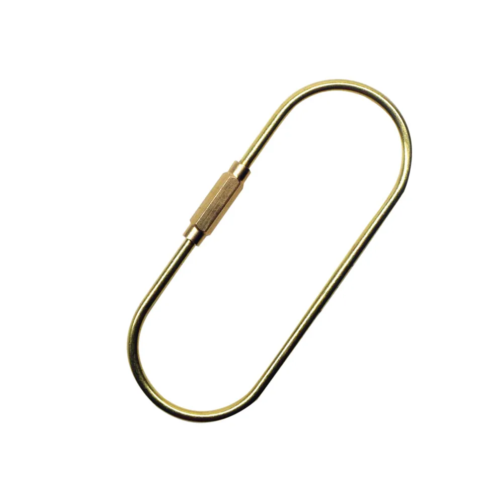 

2pcs Climbing Carabiner Oval Keychain Key Hooks Clip Rope Brass Firm Multifunctional Tools Survival Edc Rescue Equipment 011