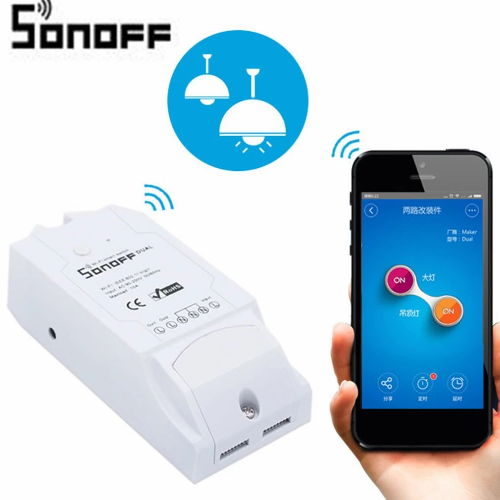 Sonoff Dual 2CH Wifi Smart Switch Control Wireless Switch Universal
