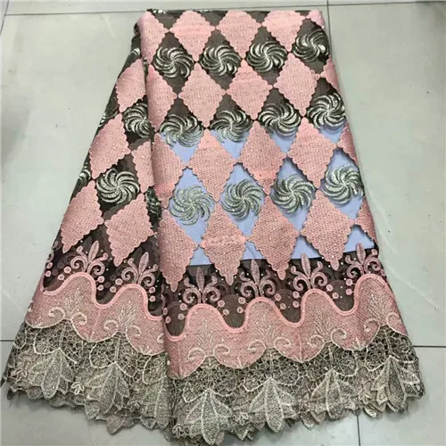 Новинка нигерийское кружево ткань камни вышивка кружевная ткань высокого качества Африканский Французский кружевной ткани для свадебного платья df15-8 - Цвет: As picture