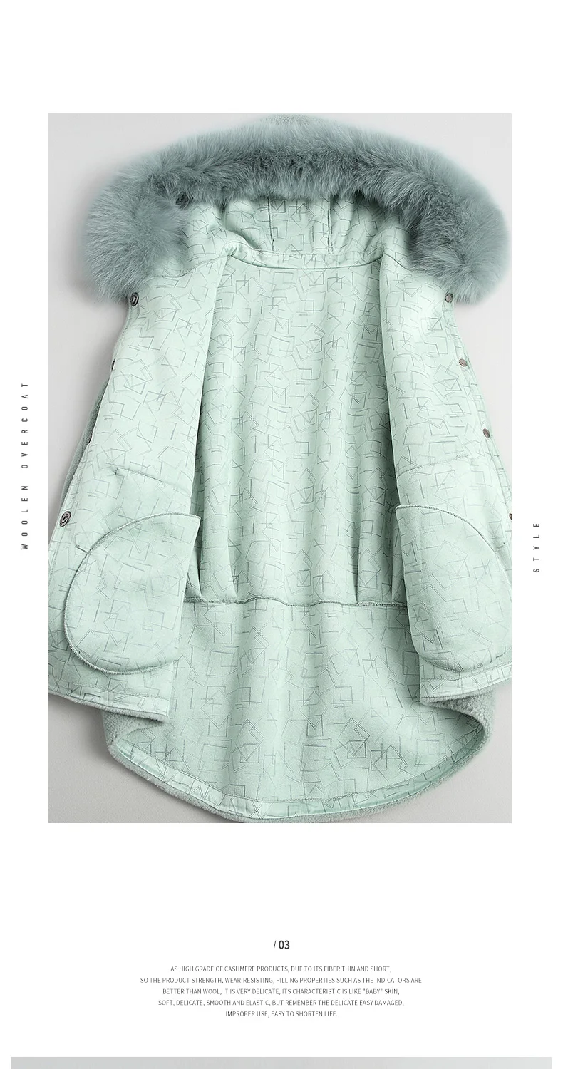 PUDI A18053 Женское зимнее теплое пальто из натуральной шерсти с натуральным лисьим воротником, Женское пальто, куртка, пальто