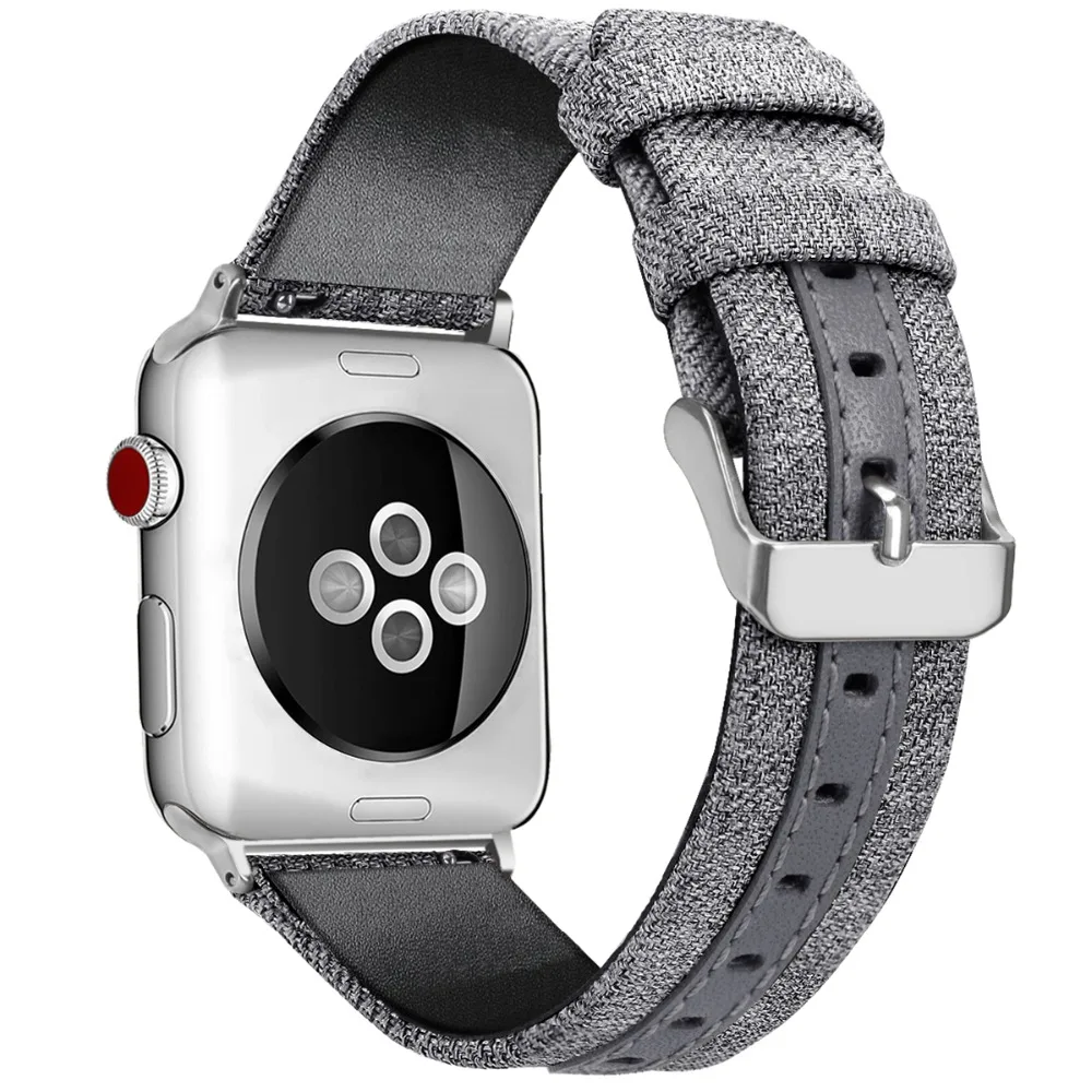 Холщовый кожаный ремешок для apple watch, ремешок для apple watch 5 4 3 44 мм 40 мм 42 мм 38 мм Iwatch series 5 4 3 correa, браслет для часов