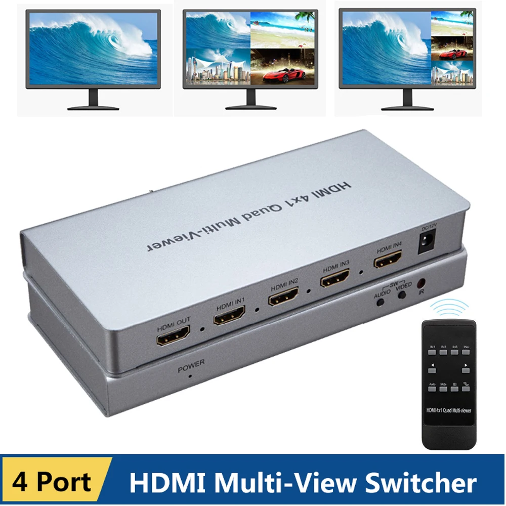 

4 HDMI signal to 1 Screen Seamless HDMI Switch Multi-viewer HDMI Quad Screen splitter Real Time Multiviewer Full 1080P 3D HDCP