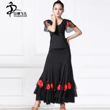 Fashion Womens Paillette Tango Waltz Modern Dance Ballroom Dance Long Skirt &Top/Ballroom Dance Competition Dresses