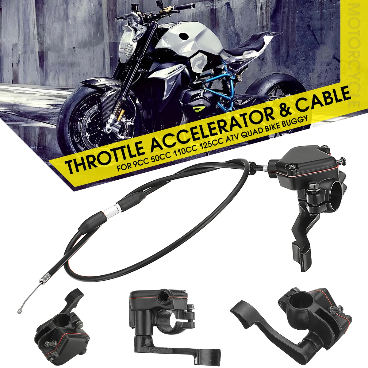 Thumb Throttle Accelerator & Lever Controller Throttle Wire Cable