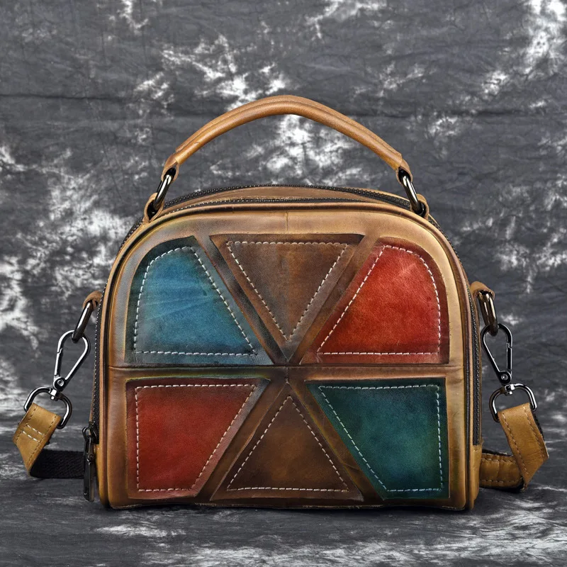 

High Quality Real Cowhide Shoulder Messenger Bags Famous Brand Vintage Leisure Top Handle Bag Genuine Leather Women Tote Handbag